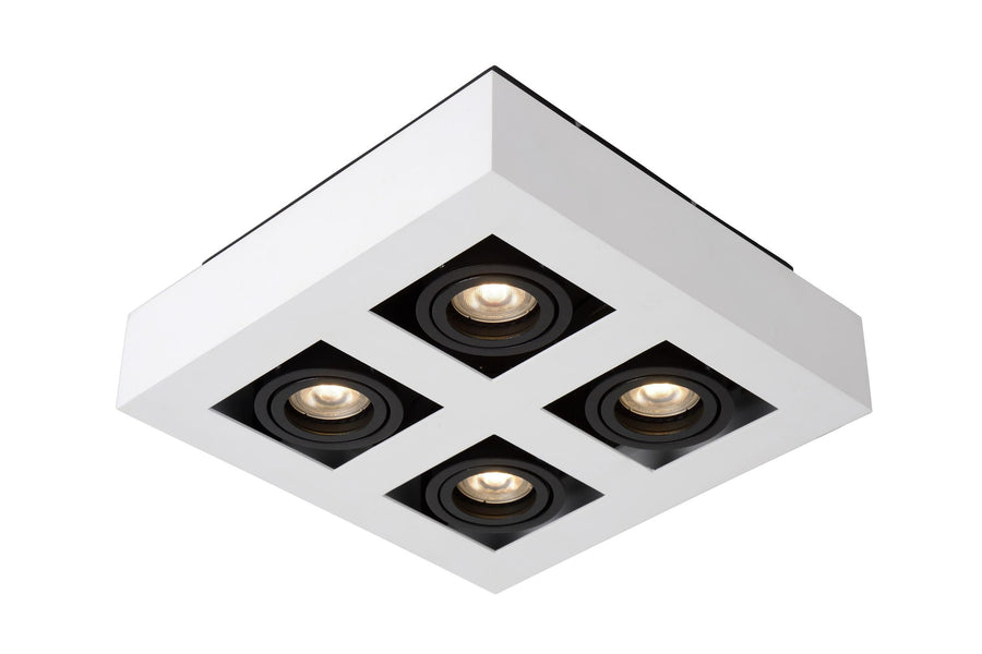 Lucide XIRAX dimbare LED-plafondspot 4 × GU10, 4 × 5 W, 2200–3000 K, wit