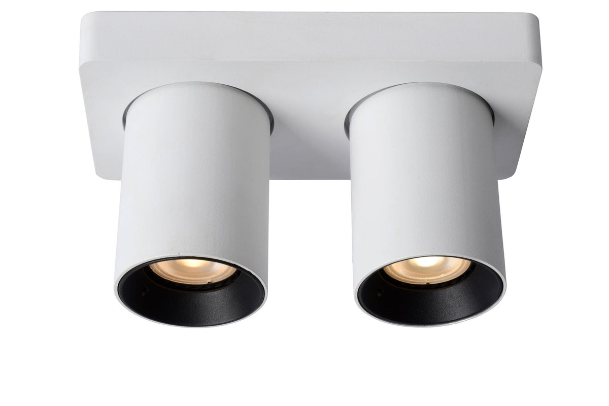 Lucide NIGEL dimbare LED-plafondspot 2 × GU10, 2 × 5 W, 2200–3000 K, wit