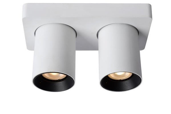 Lucide NIGEL dimbare LED-plafondspot 2 × GU10, 2 × 5 W, 2200–3000 K, wit