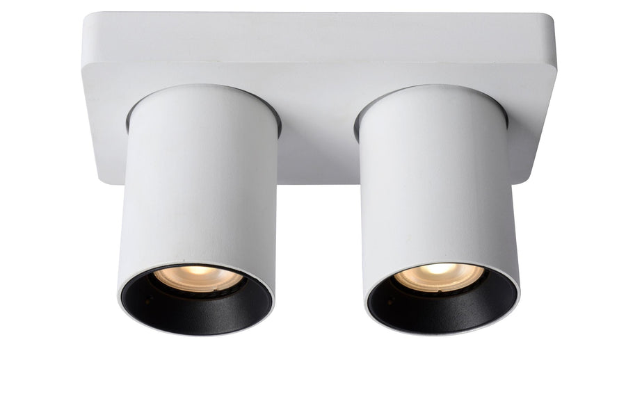 Lucide NIGEL dimbare LED-plafondspot 2 × GU10, 2 × 5 W, 2200–3000 K, wit