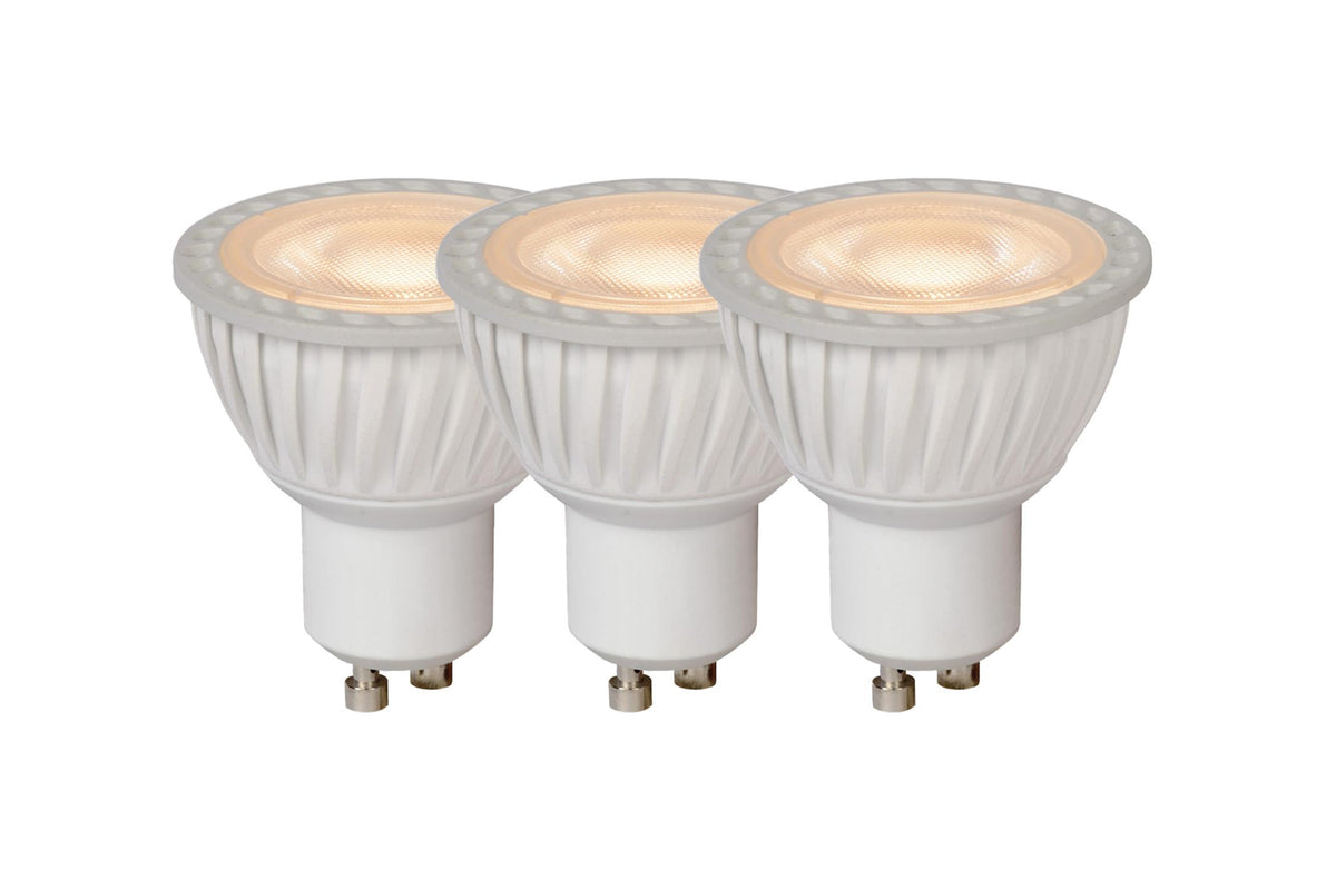 Lucide MR16 dimbare LED-lamp GU10 Ø 5 cm, 3 × 5 W, 3000 K, wit