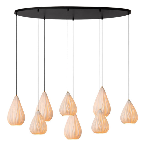Lucide CINZIA hanglamp 8 × E27, wit