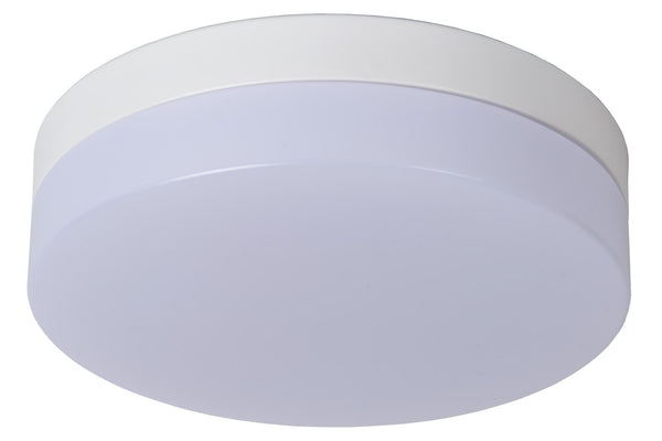 Lucide BISKIT LED-plafondlamp voor de badkamer met bewegingssensor Ø 23 cm, 12 W, IP44, wit