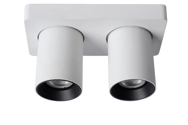 Lucide NIGEL dimbare LED-plafondspot 2 × GU10, 2 × 5 W, 2200–3000 K, wit