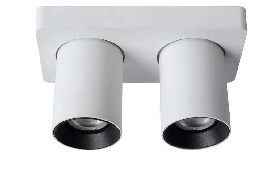 Lucide NIGEL dimbare LED-plafondspot 2 × GU10, 2 × 5 W, 2200–3000 K, wit