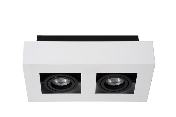 Lucide XIRAX dimbare LED-plafondspot 2 × GU10, 2 × 5 W, 2200–3000 K, wit