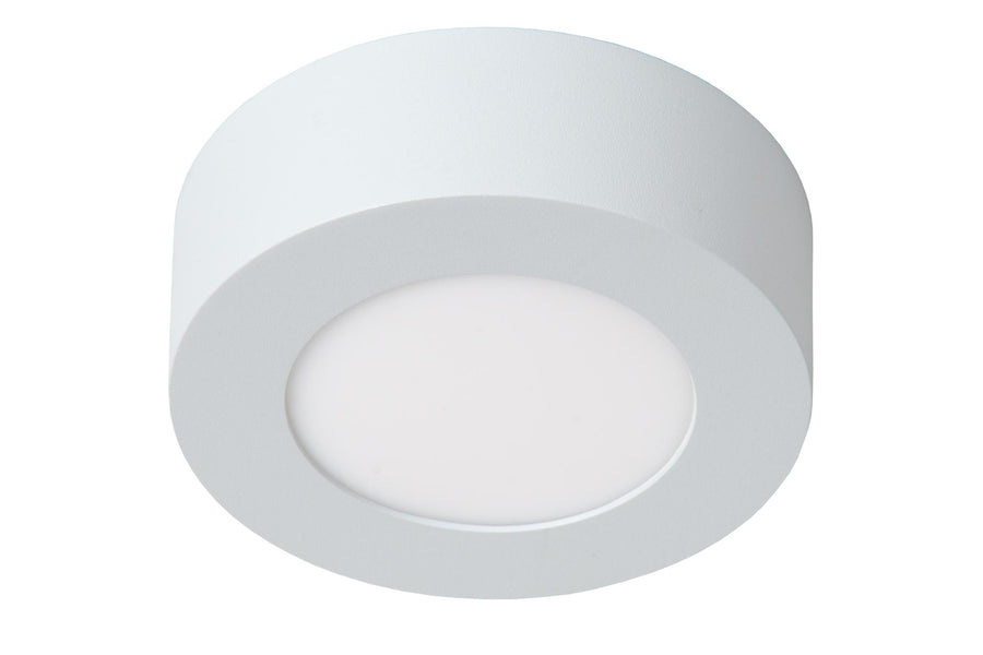 Lucide BRICE-LED dimbare LED-plafondlamp voor de badkamer Ø 11,7 cm, 8 W, IP44, wit