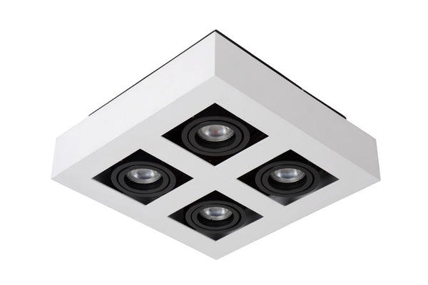 Lucide XIRAX dimbare LED-plafondspot 4 × GU10, 4 × 5 W, 2200–3000 K, wit