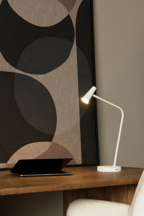 Lucide STIRLING oplaadbare LED-bureaulamp met 3 dimstanden, 3 W, wit