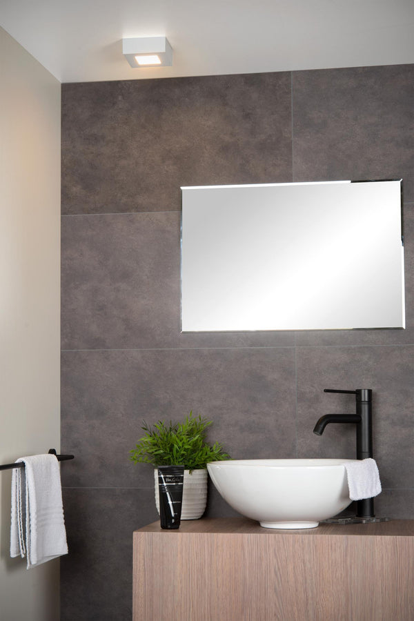 Lucide BRICE-LED dimbare LED-plafondlamp voor de badkamer 8 W, IP44, wit
