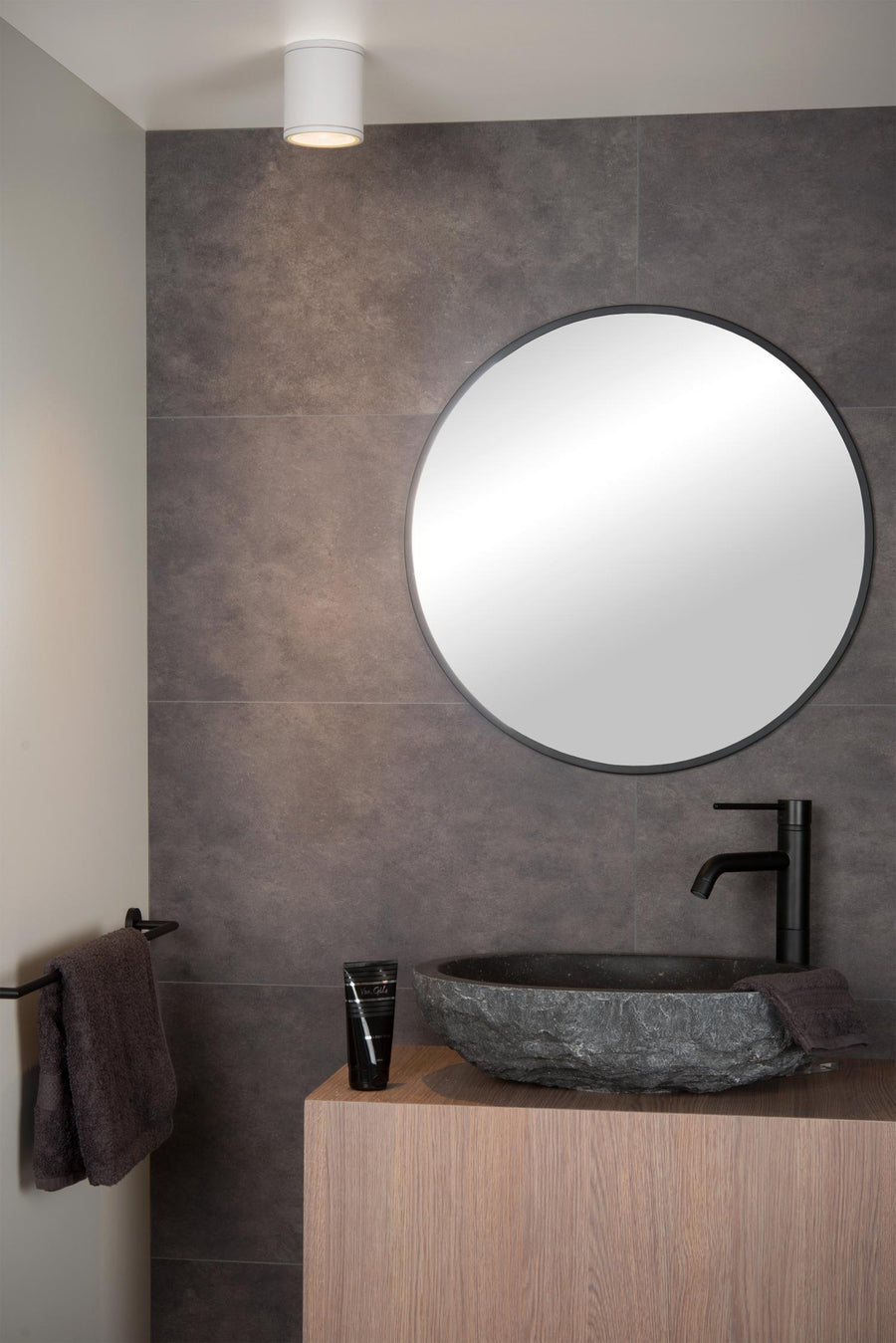 Lucide AVEN plafondspot voor de badkamer Ø 9 cm, GU10, IP65, wit