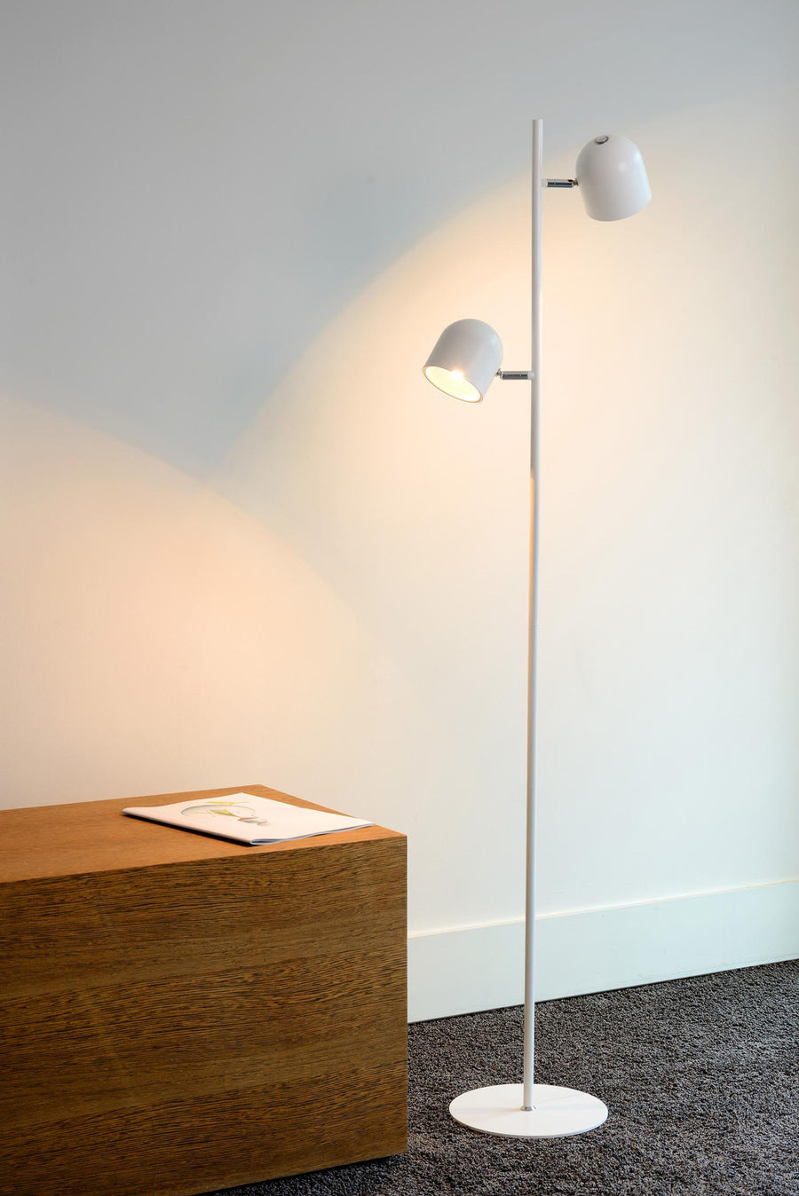 Lucide SKANSKA dimbare LED-vloerlamp met 3 dimstanden 2 × 5 W, wit