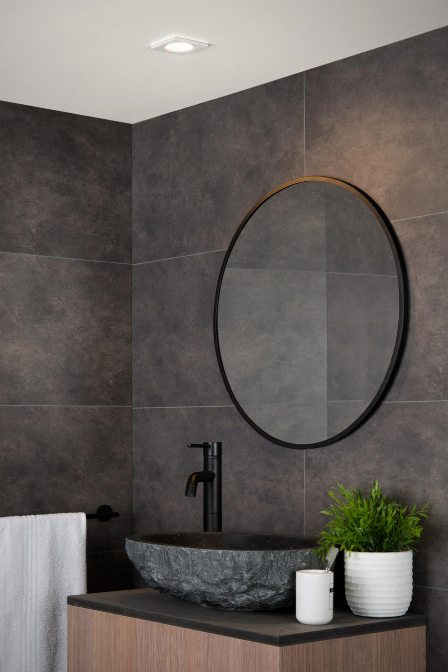 Lucide ZIVA inbouwspot voor de badkamer GU10, IP44, wit