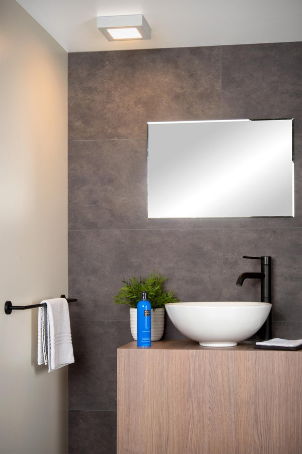 Lucide BRICE-LED dimbare LED-plafondlamp voor de badkamer 15 W, IP44, wit