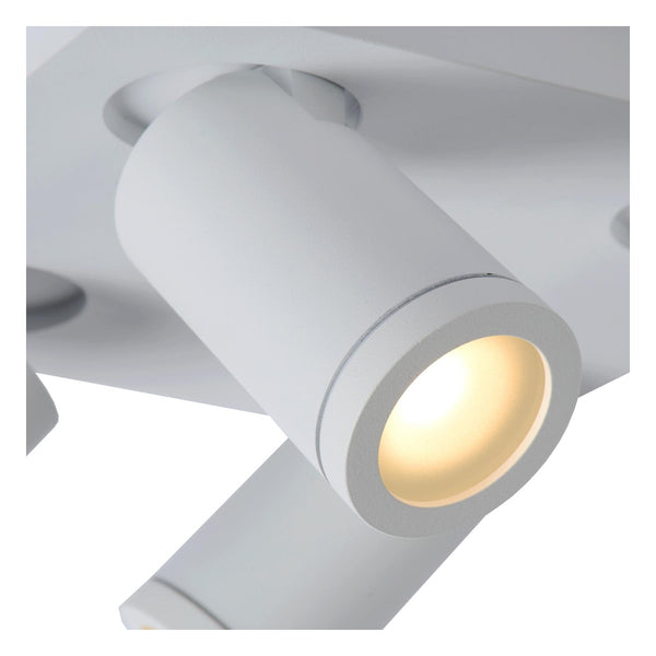 Lucide TAYLOR dimbare LED-plafondspot voor de badkamer 4 × GU10, 4 × 5 W, IP44, 2200–3000 K, wit