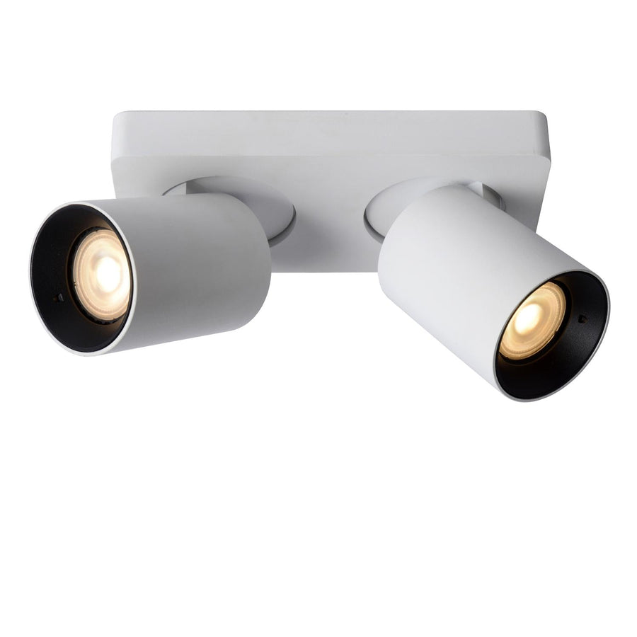 Lucide NIGEL dimbare LED-plafondspot 2 × GU10, 2 × 5 W, 2200–3000 K, wit