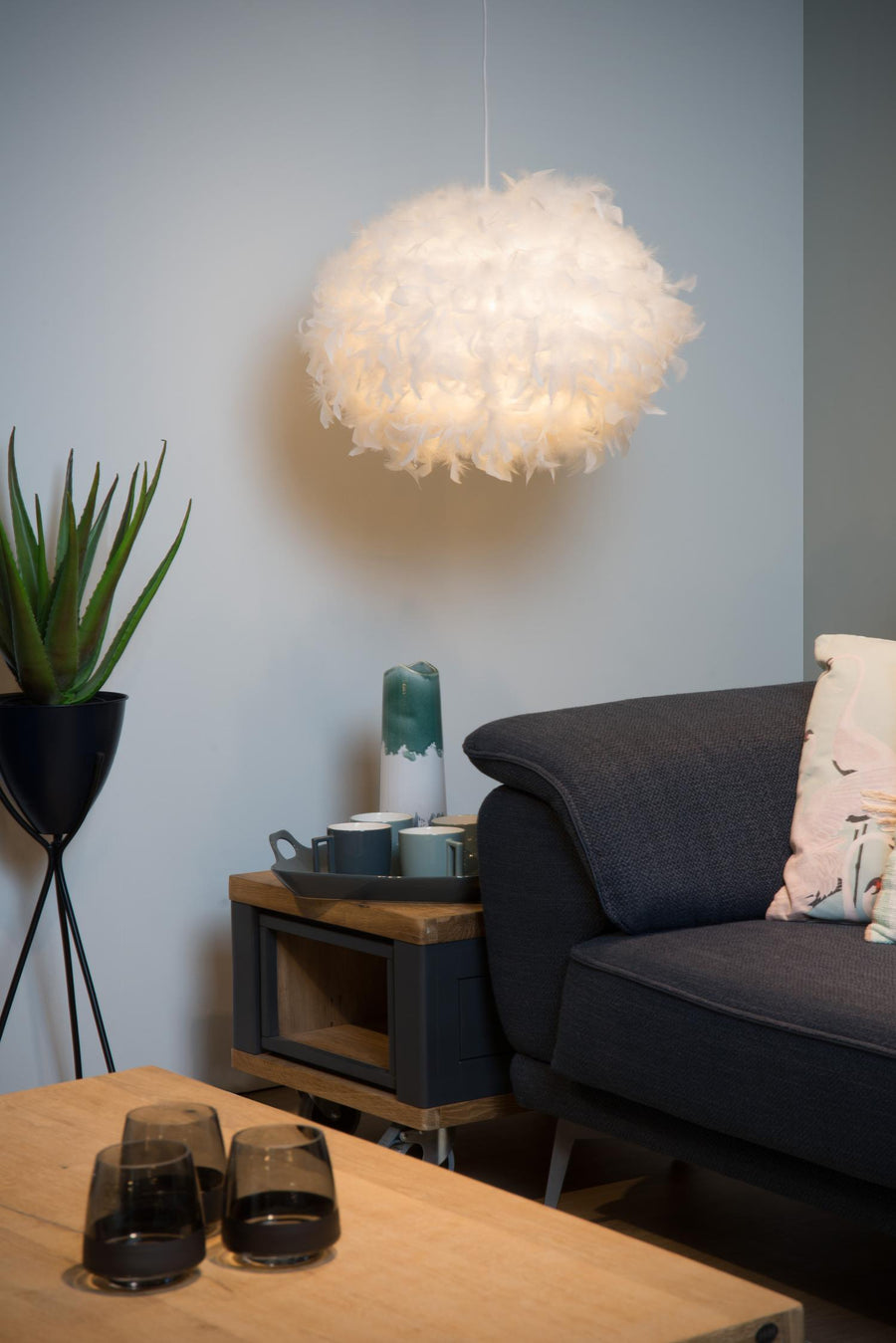 Lucide GOOSY SOFT hanglamp Ø 50 cm, E27, wit