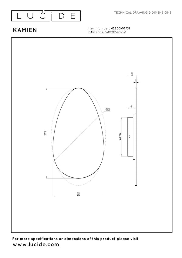 Lucide KAMIEN LED-wandlamp 11 W, wit
