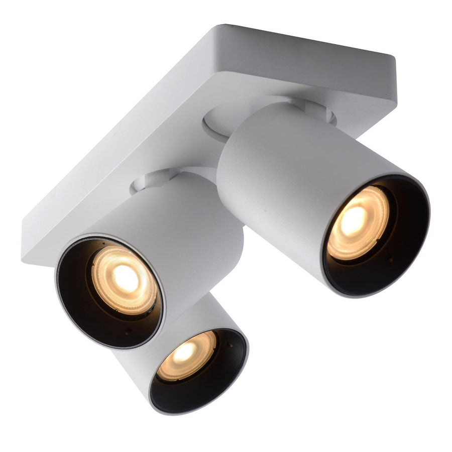 Lucide NIGEL dimbare LED-plafondspot 3 × GU10, 3 × 5 W, 2200–3000 K, wit