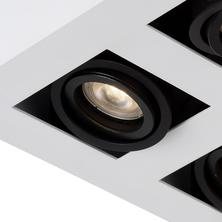 Lucide XIRAX dimbare LED-plafondspot 4 × GU10, 4 × 5 W, 2200–3000 K, wit