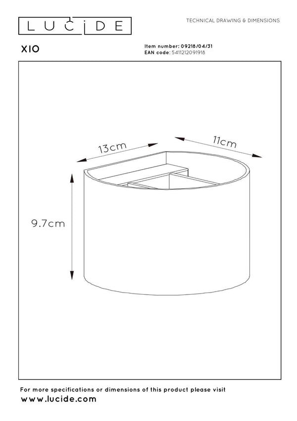Lucide XIO dimbare LED-wandlamp 3,5 W, wit