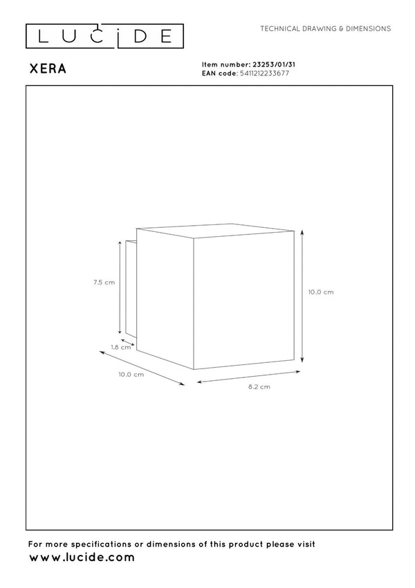 Lucide XERA wandlamp G9, wit