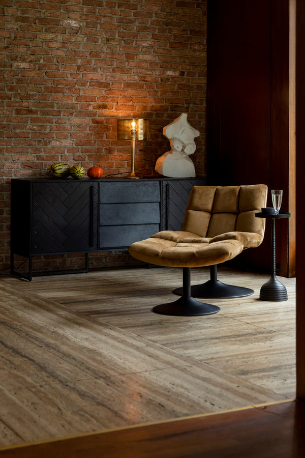 Loungestoel Bar Fluweel Golden Bruin