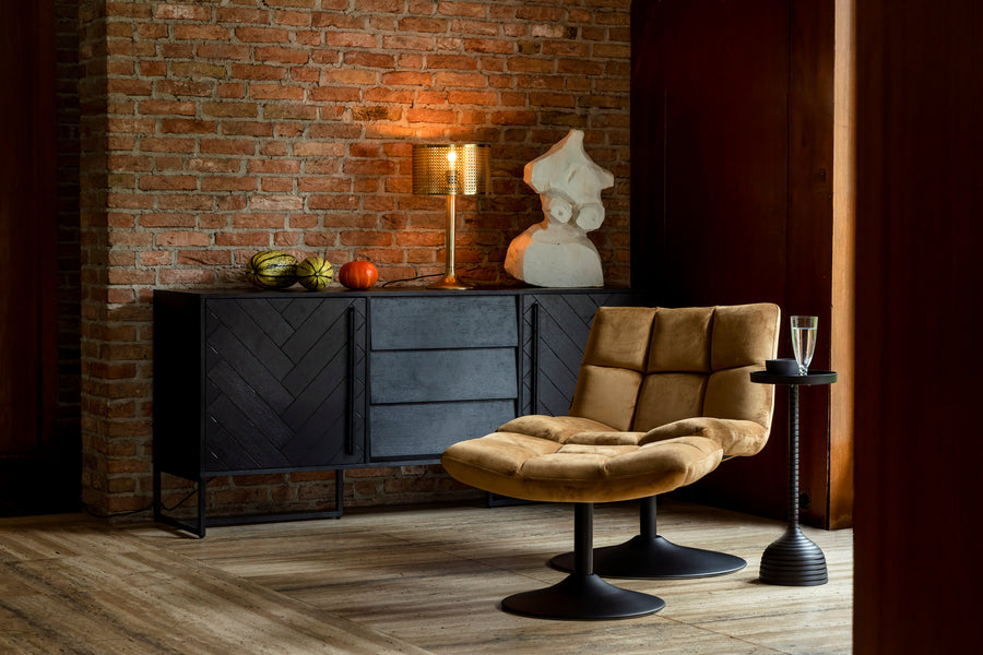 Loungestoel Bar Fluweel Golden Bruin