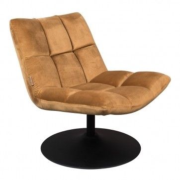 Lounge Chair Bar Velvet Golden Brown