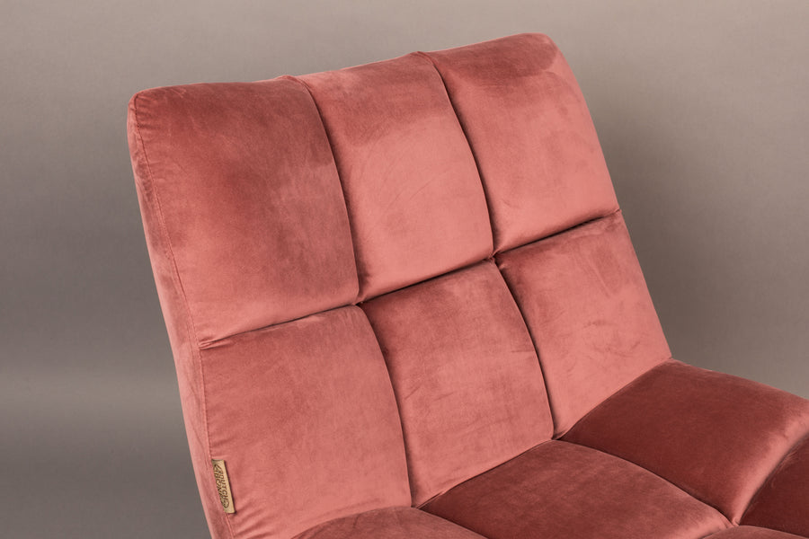 Bar fauteuil velours roze