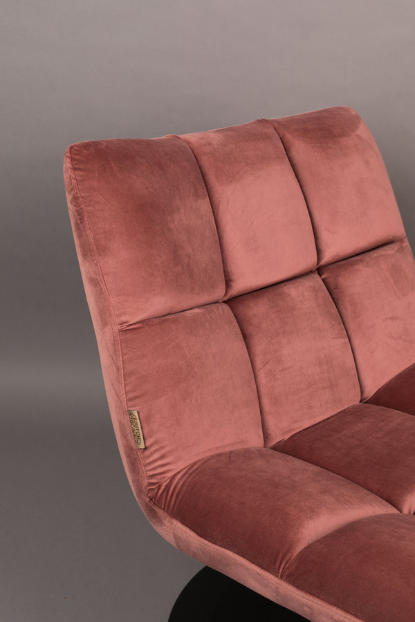 Bar fauteuil velours roze