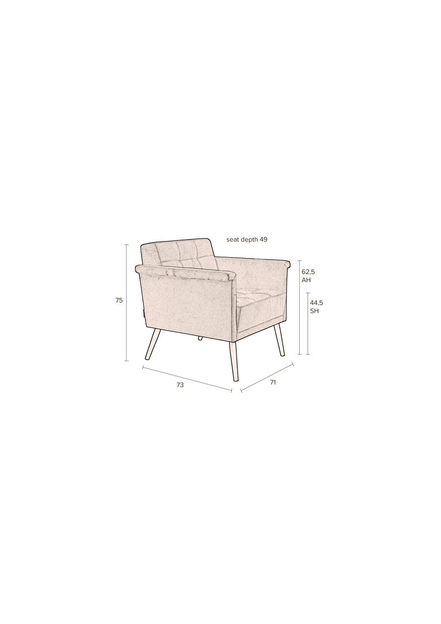 Loungestoel Sir William Vintage Camel