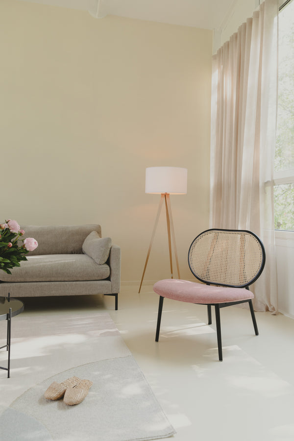 Loungestoel Spike Naturel/Roze