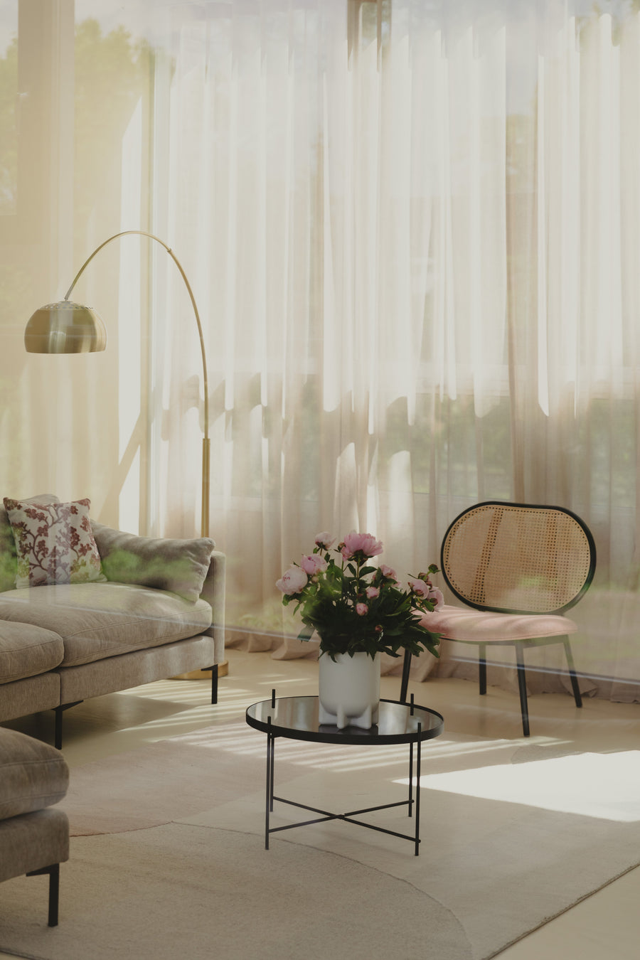 Loungestoel Spike Naturel/Roze