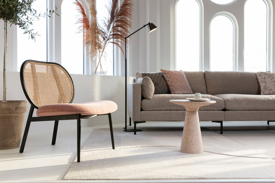 Loungestoel Spike Naturel/Roze