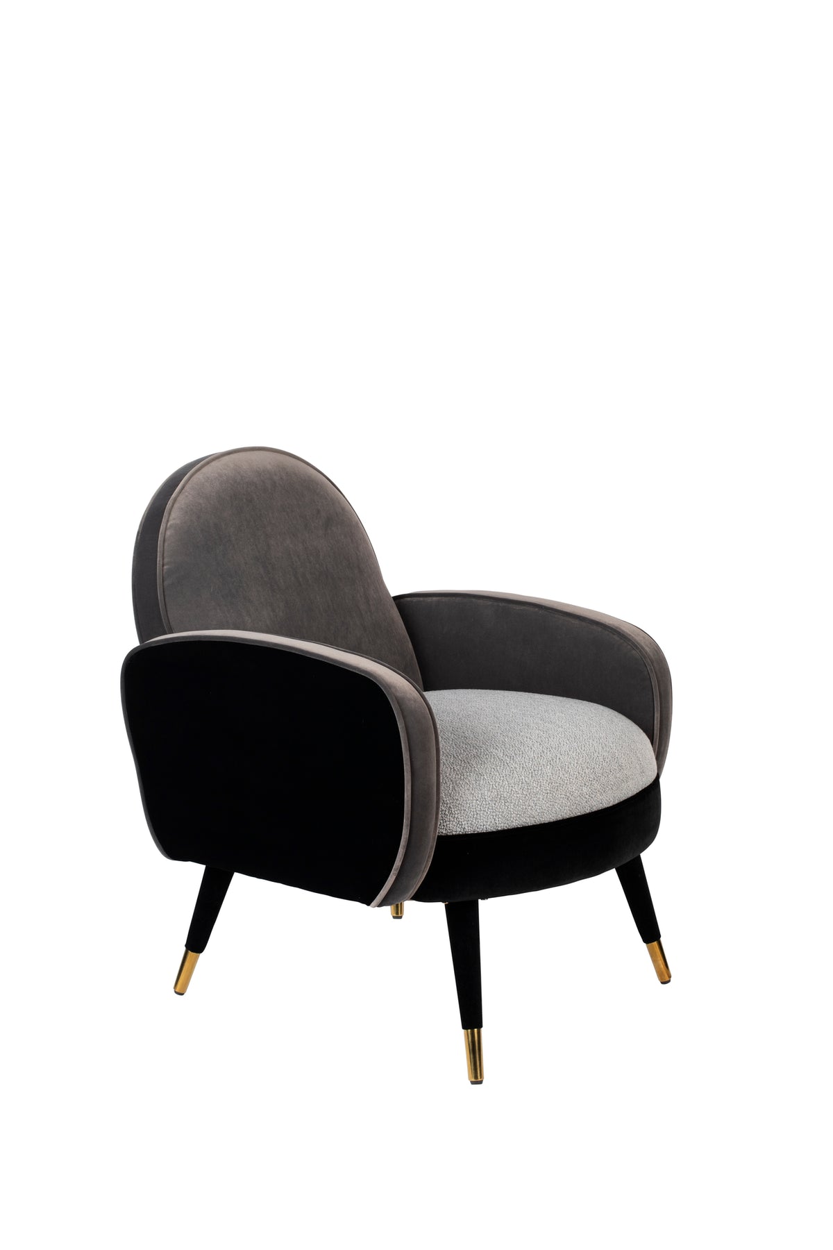 Loungestoel Sam Zwart/Grijs Fr