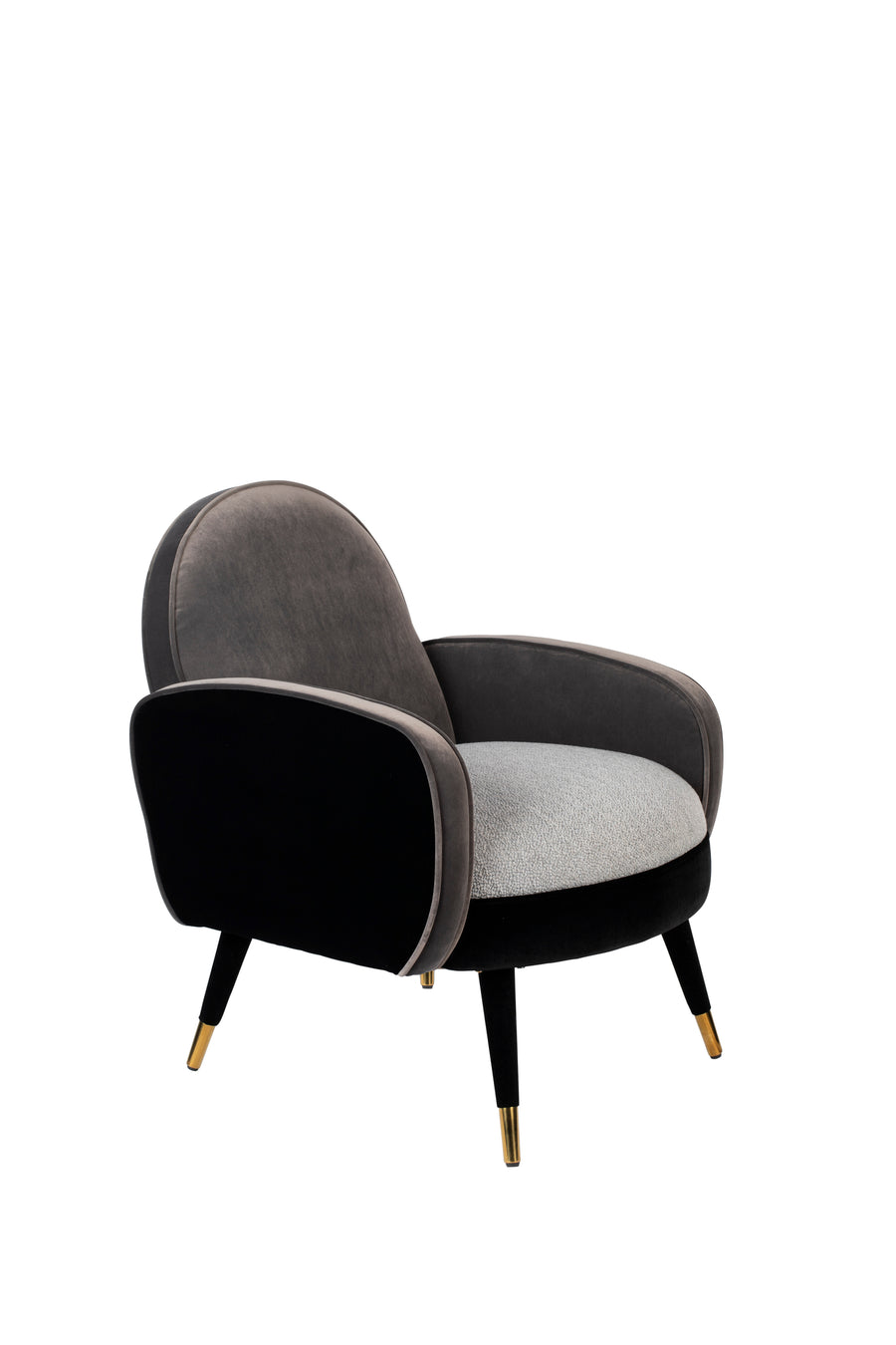 Loungestoel Sam Zwart/Grijs Fr