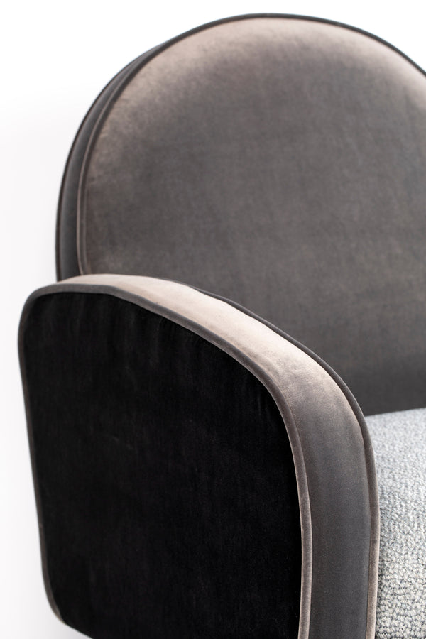 Loungestoel Sam Zwart/Grijs Fr