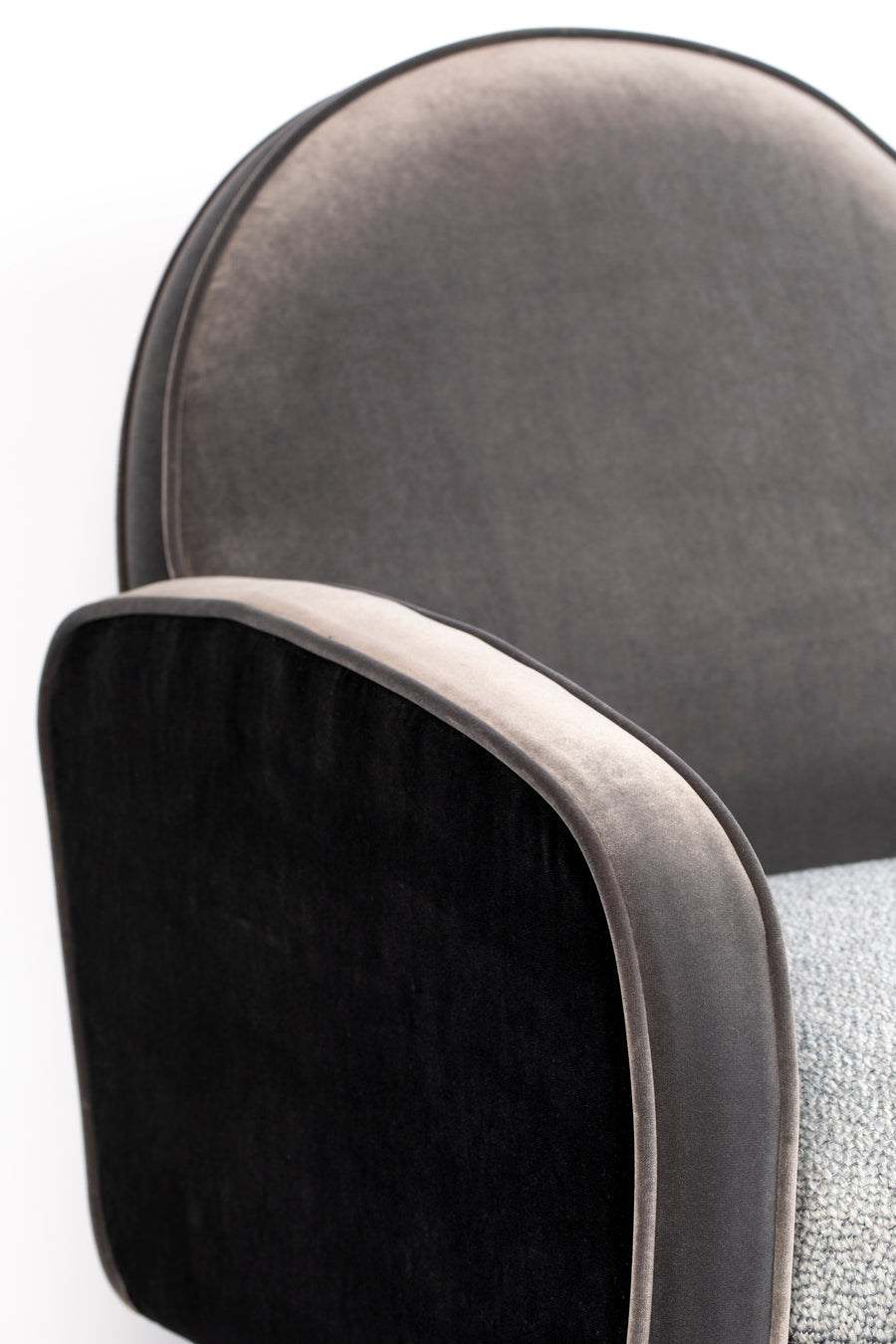 Loungestoel Sam Zwart/Grijs Fr