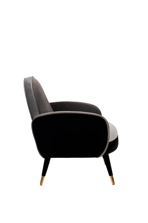 Loungestoel Sam Zwart/Grijs Fr