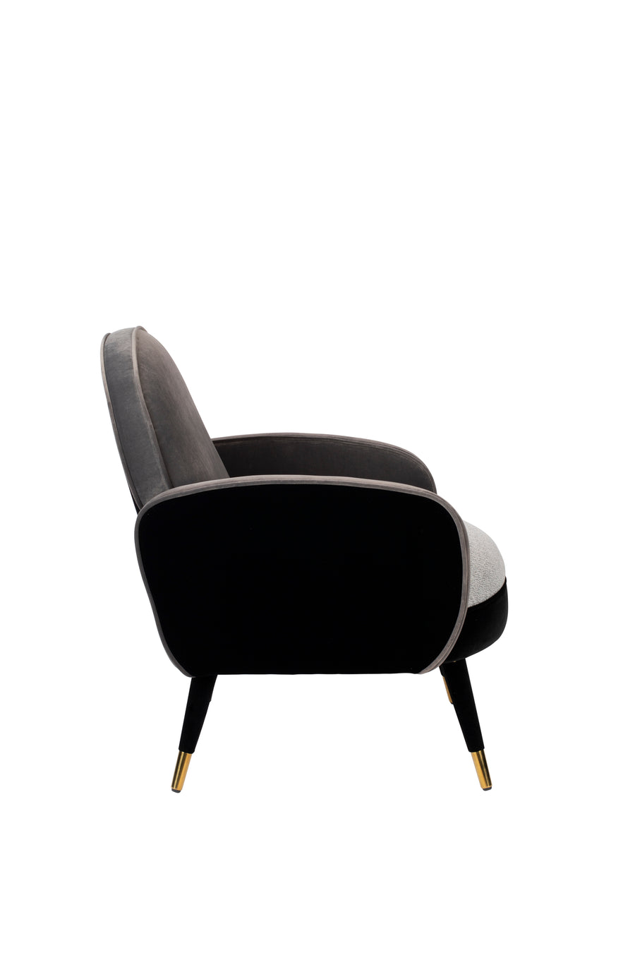 Loungestoel Sam Zwart/Grijs Fr