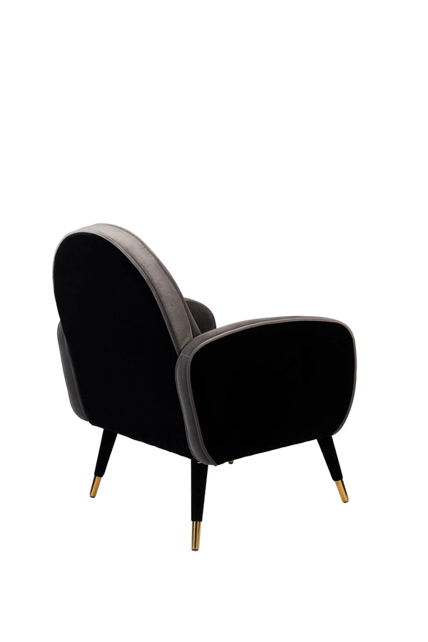 Loungestoel Sam Zwart/Grijs Fr