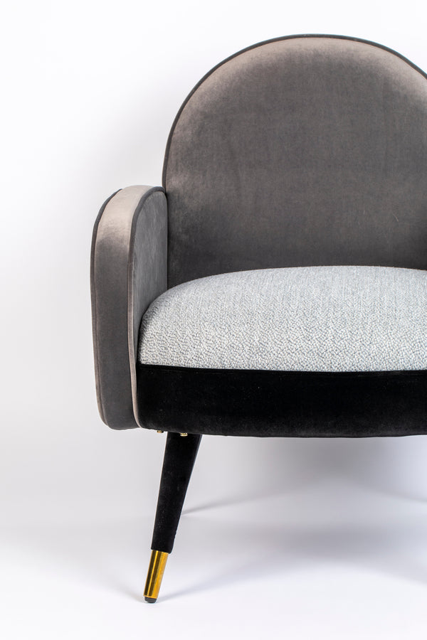 Loungestoel Sam Zwart/Grijs Fr