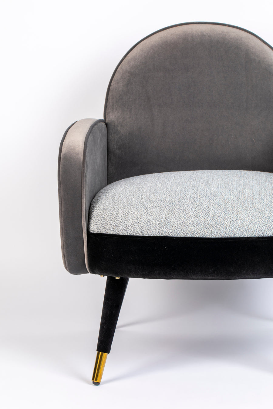 Loungestoel Sam Zwart/Grijs Fr