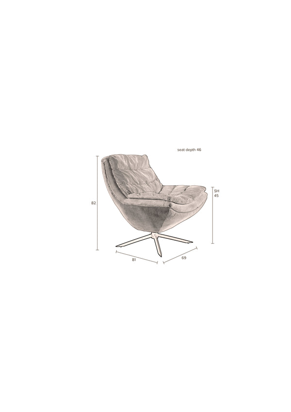 Loungestoel Vince Blauw Fr