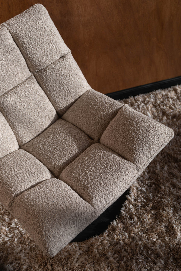 Bar fauteuil bouclé beige