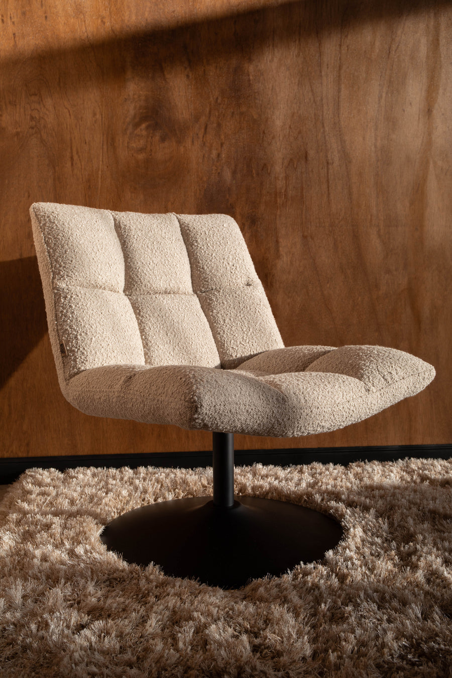 Bar fauteuil bouclé beige