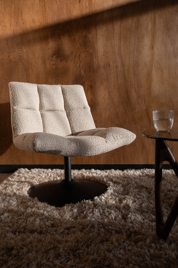 Bar fauteuil bouclé beige