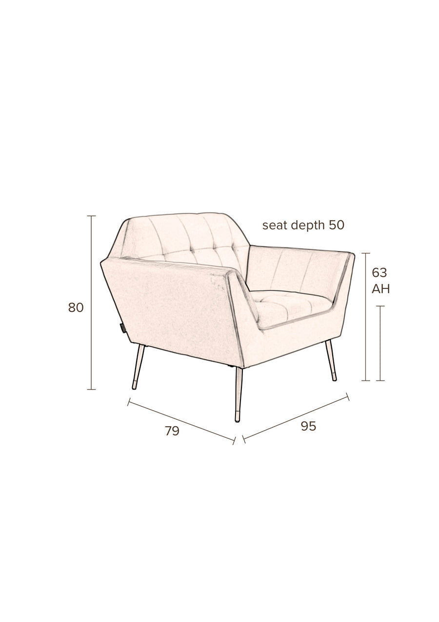 Loungestoel Kate Bouclé Beige