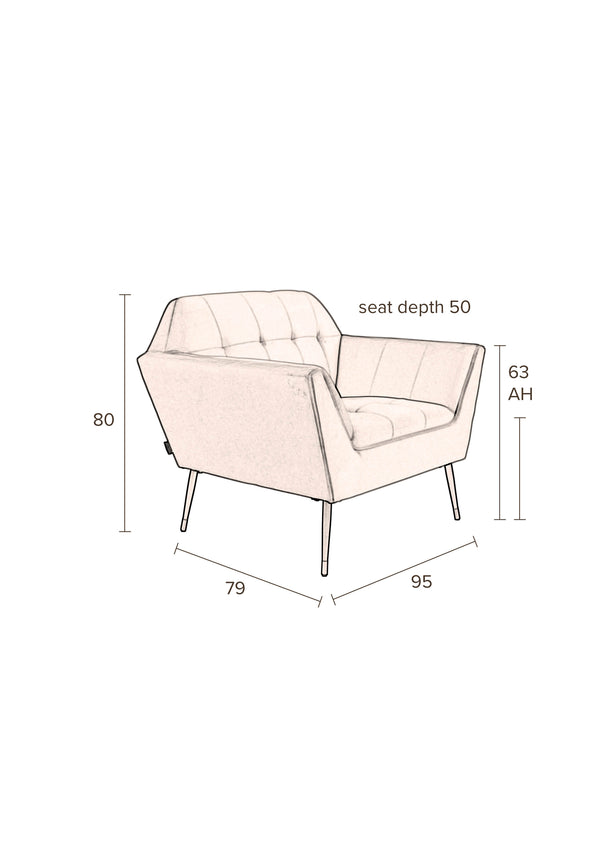 Loungestoel Kate Bouclé Camel